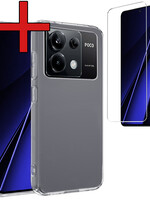 BTH BTH Xiaomi Poco X6 Hoesje Siliconen Met Screenprotector - Transparant