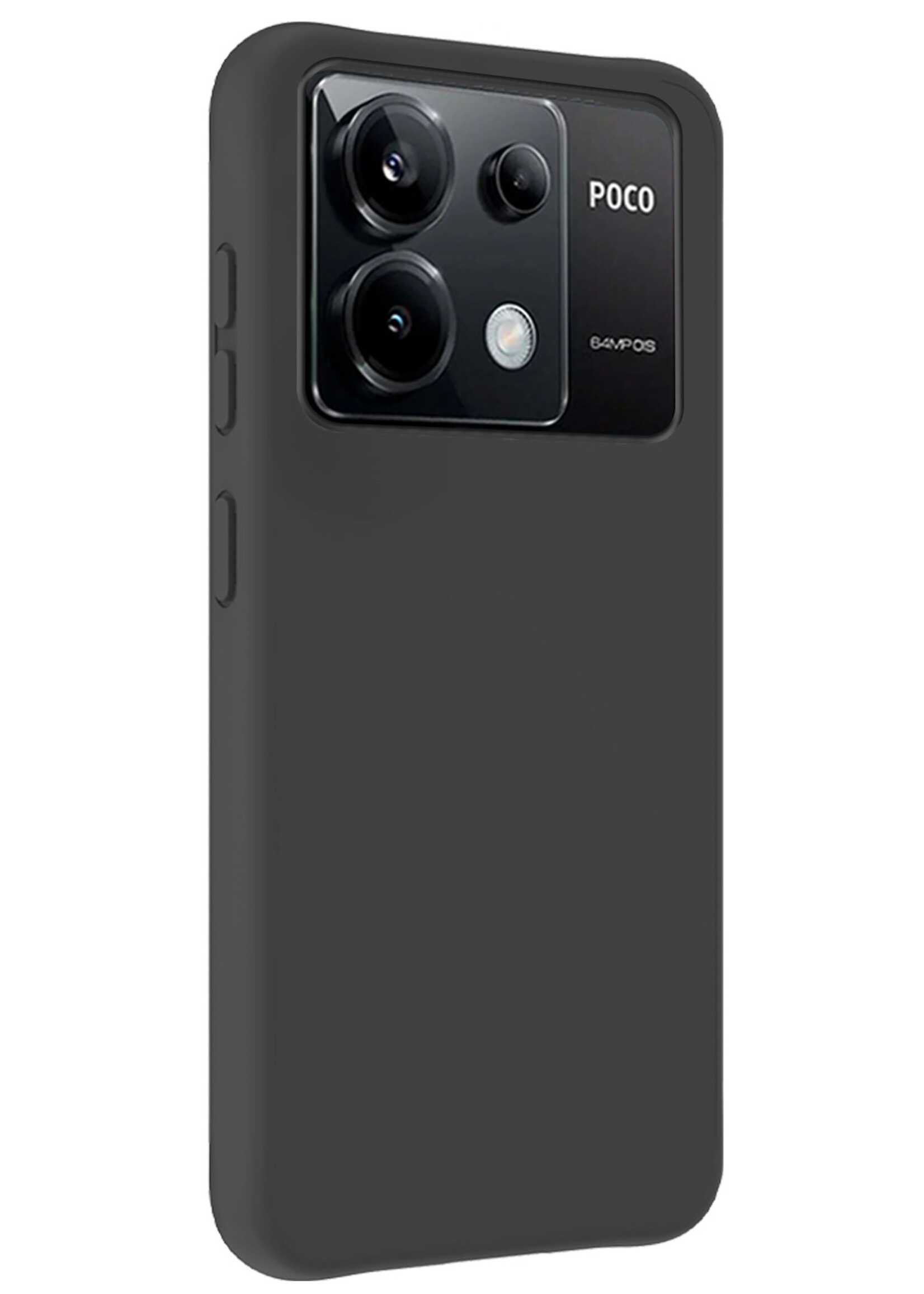 BTH Hoesje Geschikt voor Xiaomi Poco X6 Hoesje Siliconen Case Hoes Met Screenprotector - Hoes Geschikt voor Xiaomi Poco X6 5G Hoes Cover Case - Zwart