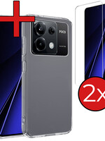 BTH BTH Xiaomi Poco X6 Hoesje Siliconen Met 2x Screenprotector - Transparant