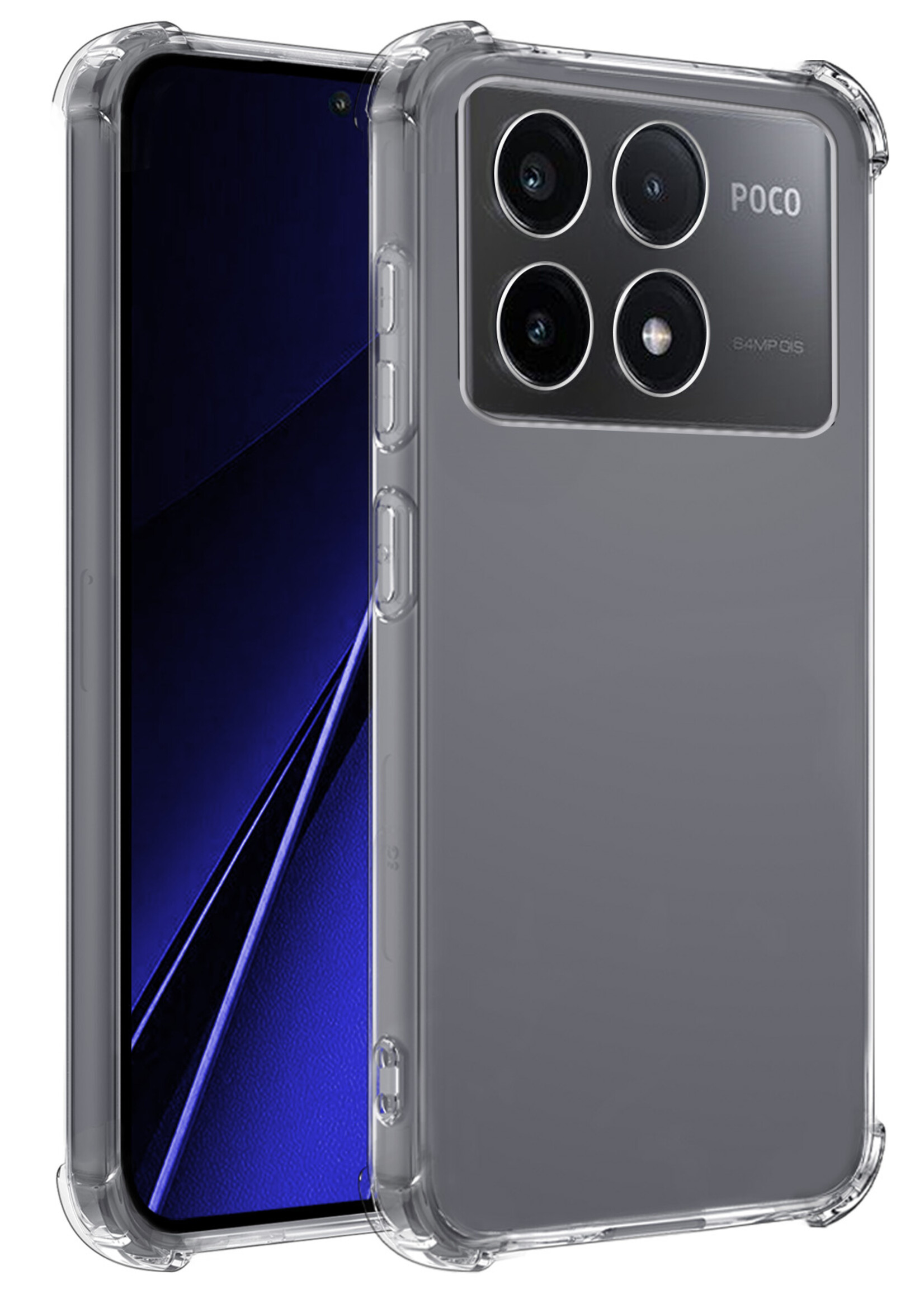 BTH Hoesje Geschikt voor Xiaomi Poco X6 Pro 5G Hoesje Siliconen Shock Proof Case Hoes - Hoes Geschikt voor Xiaomi Poco X6 Pro Hoes Cover Case Shockproof - Transparant