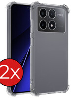 BTH BTH Xiaomi Poco X6 Pro Hoesje Shockproof - Transparant - 2 PACK