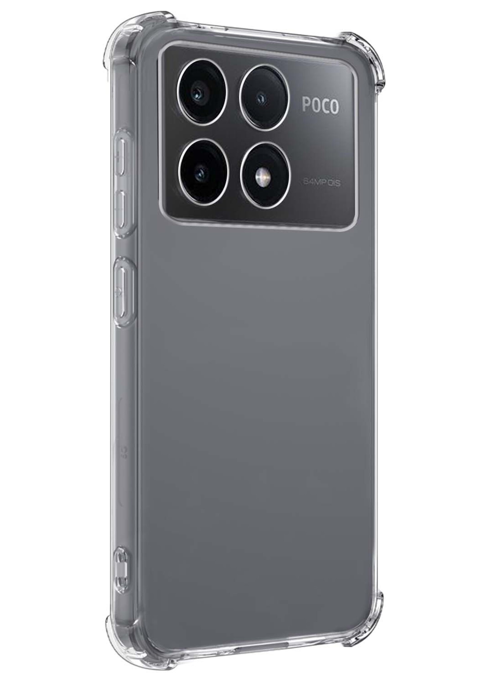 BTH Hoesje Geschikt voor Xiaomi Poco X6 Pro 5G Hoesje Siliconen Shock Proof Case Hoes Met 2x Screenprotector - Hoes Geschikt voor Xiaomi Poco X6 Pro Hoes Cover Case Shockproof - Transparant