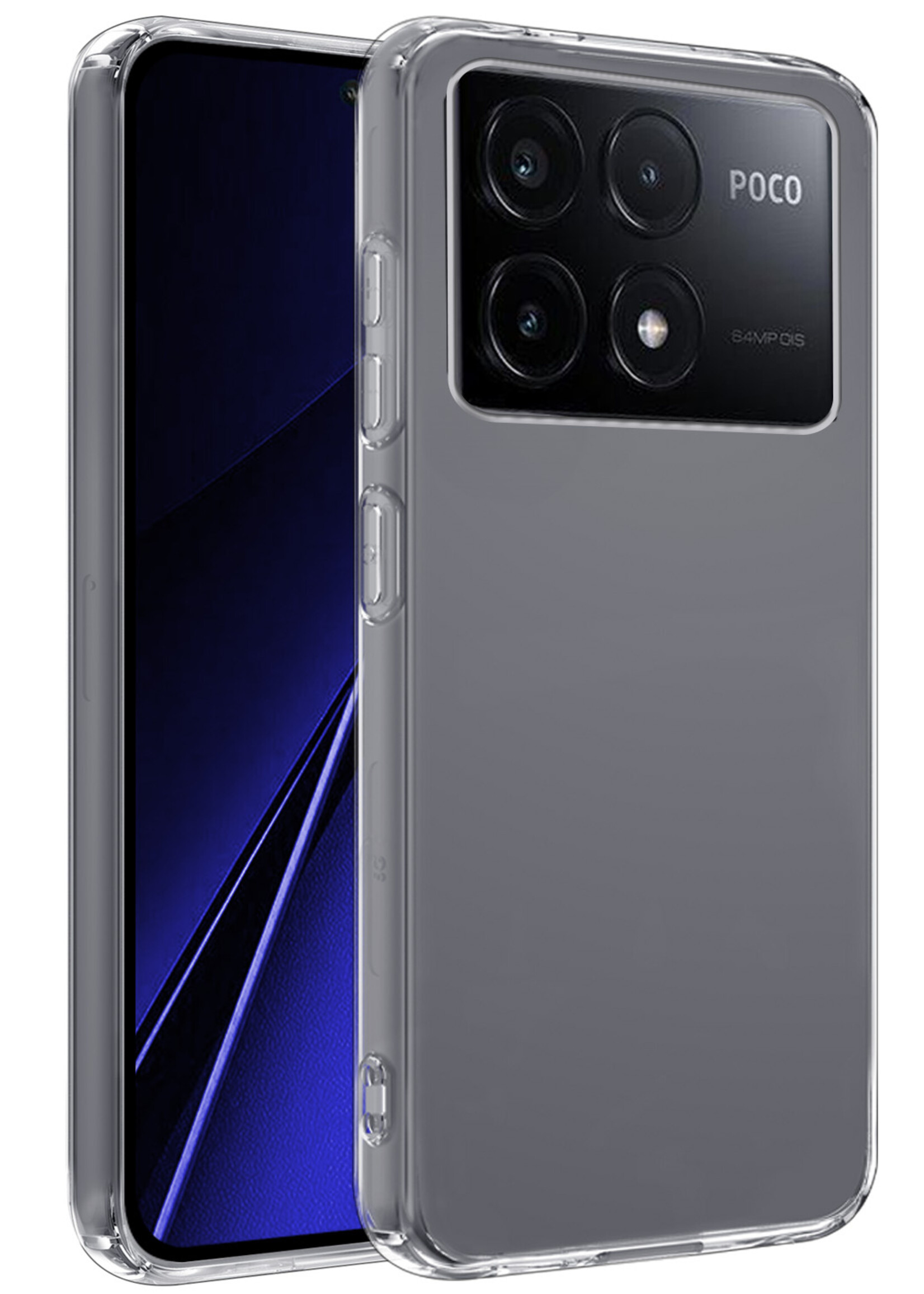BTH Hoesje Geschikt voor Xiaomi Poco X6 Pro 5G Hoesje Siliconen Case Hoes - Hoes Geschikt voor Xiaomi Poco X6 Pro Hoes Cover Case - Transparant