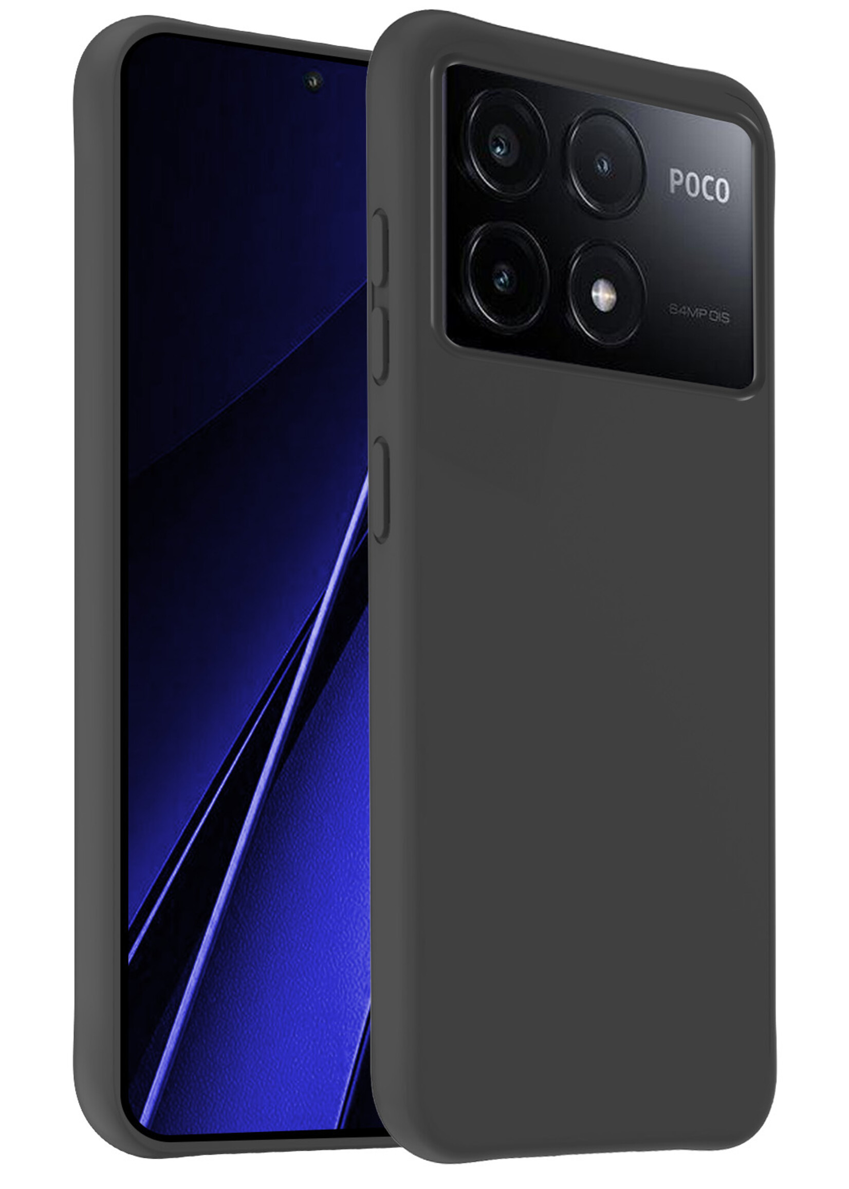BTH Hoesje Geschikt voor Xiaomi Poco X6 Pro 5G Hoesje Siliconen Case Hoes - Hoes Geschikt voor Xiaomi Poco X6 Pro Hoes Cover Case - Zwart