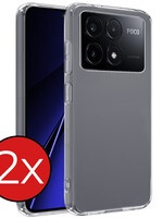 BTH BTH Xiaomi Poco X6 Pro Hoesje Siliconen - Transparant - 2 PACK