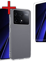 BTH BTH Xiaomi Poco X6 Pro Hoesje Siliconen Met Screenprotector - Transparant
