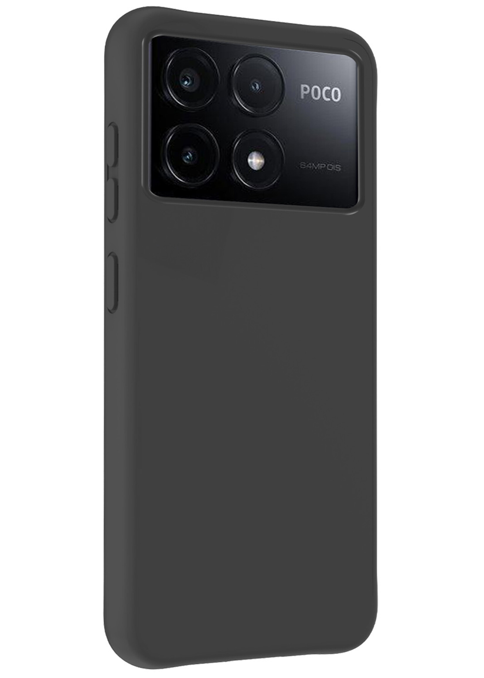 BTH Hoesje Geschikt voor Xiaomi Poco X6 Pro 5G Hoesje Siliconen Case Hoes Met Screenprotector - Hoes Geschikt voor Xiaomi Poco X6 Pro Hoes Cover Case - Zwart