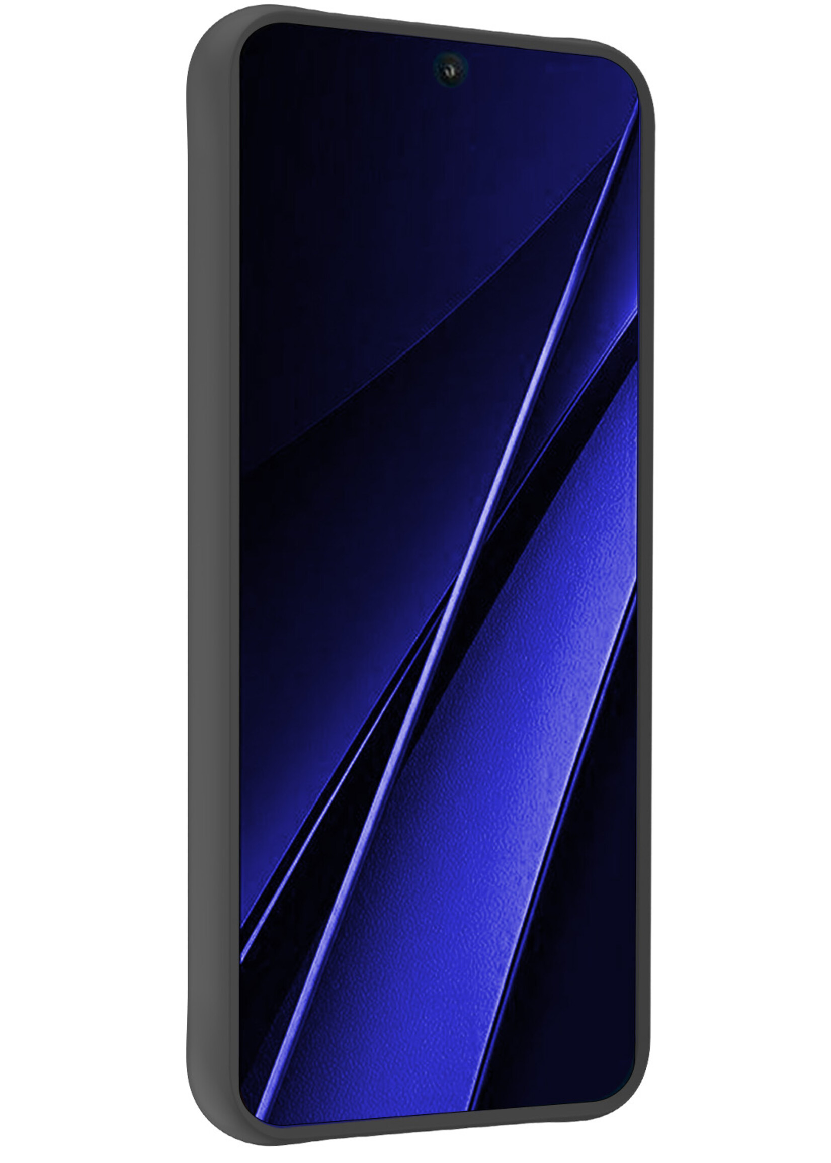 BTH Hoesje Geschikt voor Xiaomi Poco X6 Pro 5G Hoesje Siliconen Case Hoes Met Screenprotector - Hoes Geschikt voor Xiaomi Poco X6 Pro Hoes Cover Case - Zwart