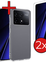 BTH BTH Xiaomi Poco X6 Pro Hoesje Siliconen Met 2x Screenprotector - Transparant