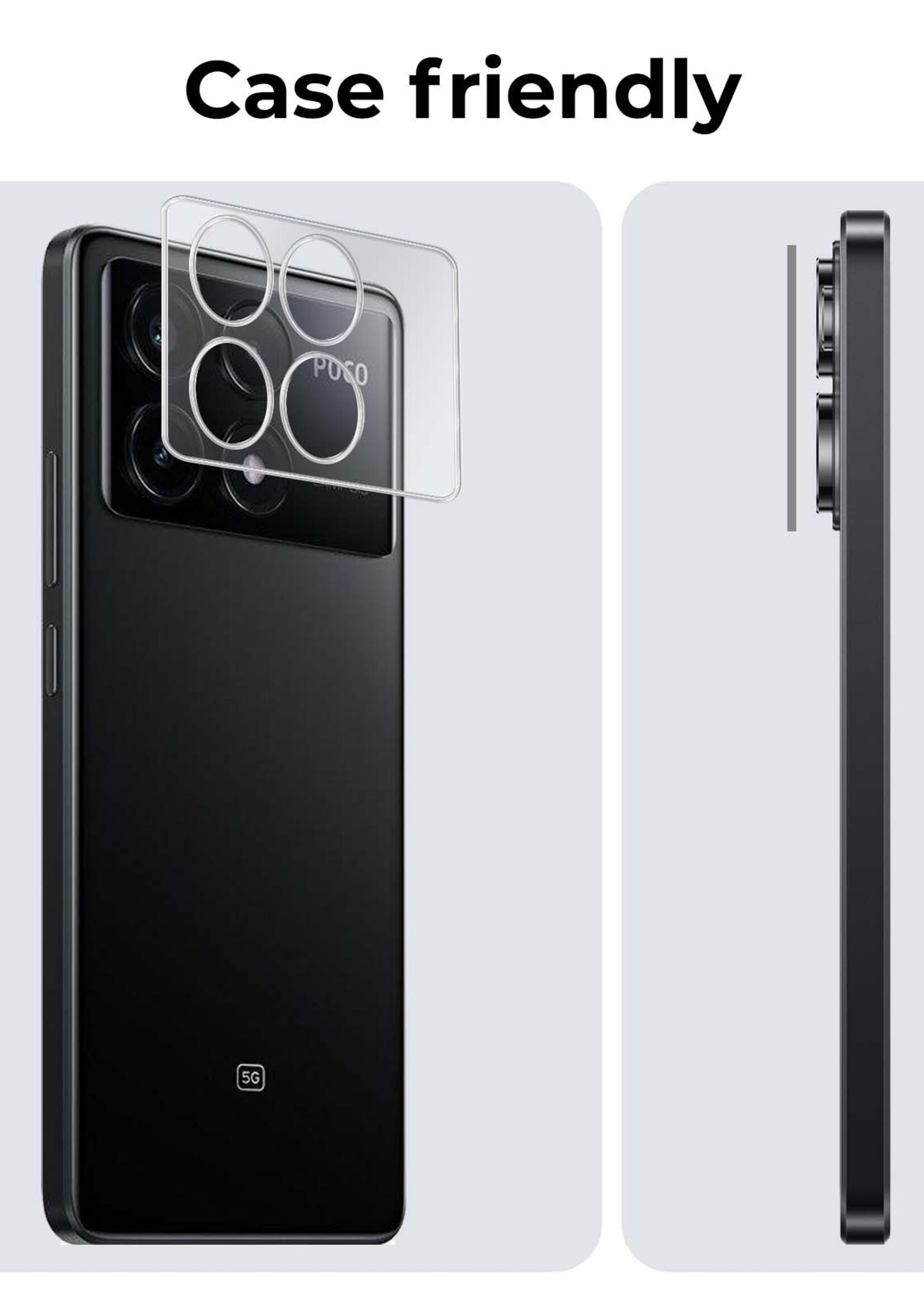 BTH Screenprotector Geschikt voor Xiaomi Poco X6 Pro 5G Camera Lens Screenprotector Glas - Screenprotector Geschikt voor Xiaomi Poco X6 Pro Screenprotector Camera Protector Gehard Glas - 2 PACK