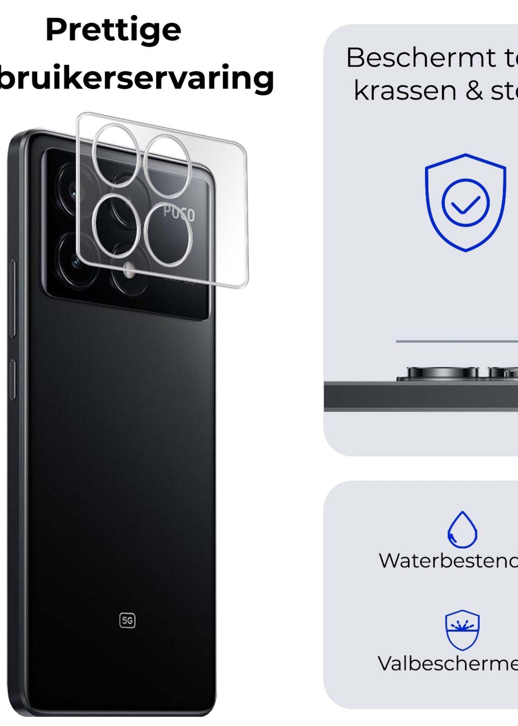 BTH Screenprotector Geschikt voor Xiaomi Poco X6 Pro 5G Camera Lens Screenprotector Glas - Screenprotector Geschikt voor Xiaomi Poco X6 Pro Screenprotector Camera Protector Gehard Glas - 2 PACK