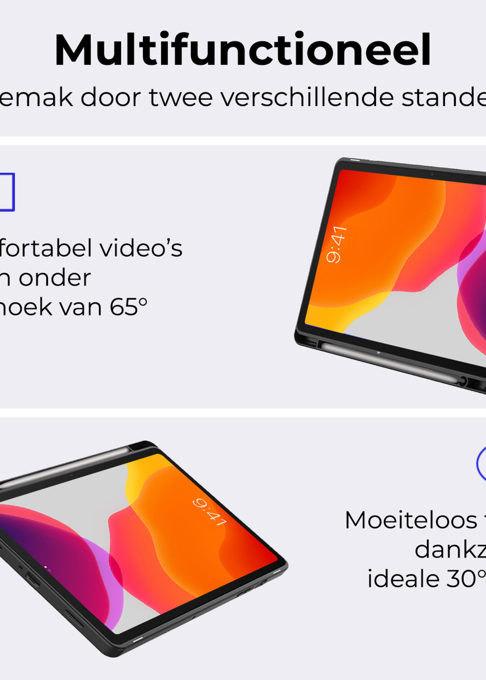 BTH Hoes Geschikt voor iPad 10.2 2019 Hoes Book Case Hoesje Trifold Cover Met Uitsparing Geschikt voor Apple Pencil Met Screenprotector - Hoesje Geschikt voor iPad 7 Hoesje Bookcase - Donkergroen