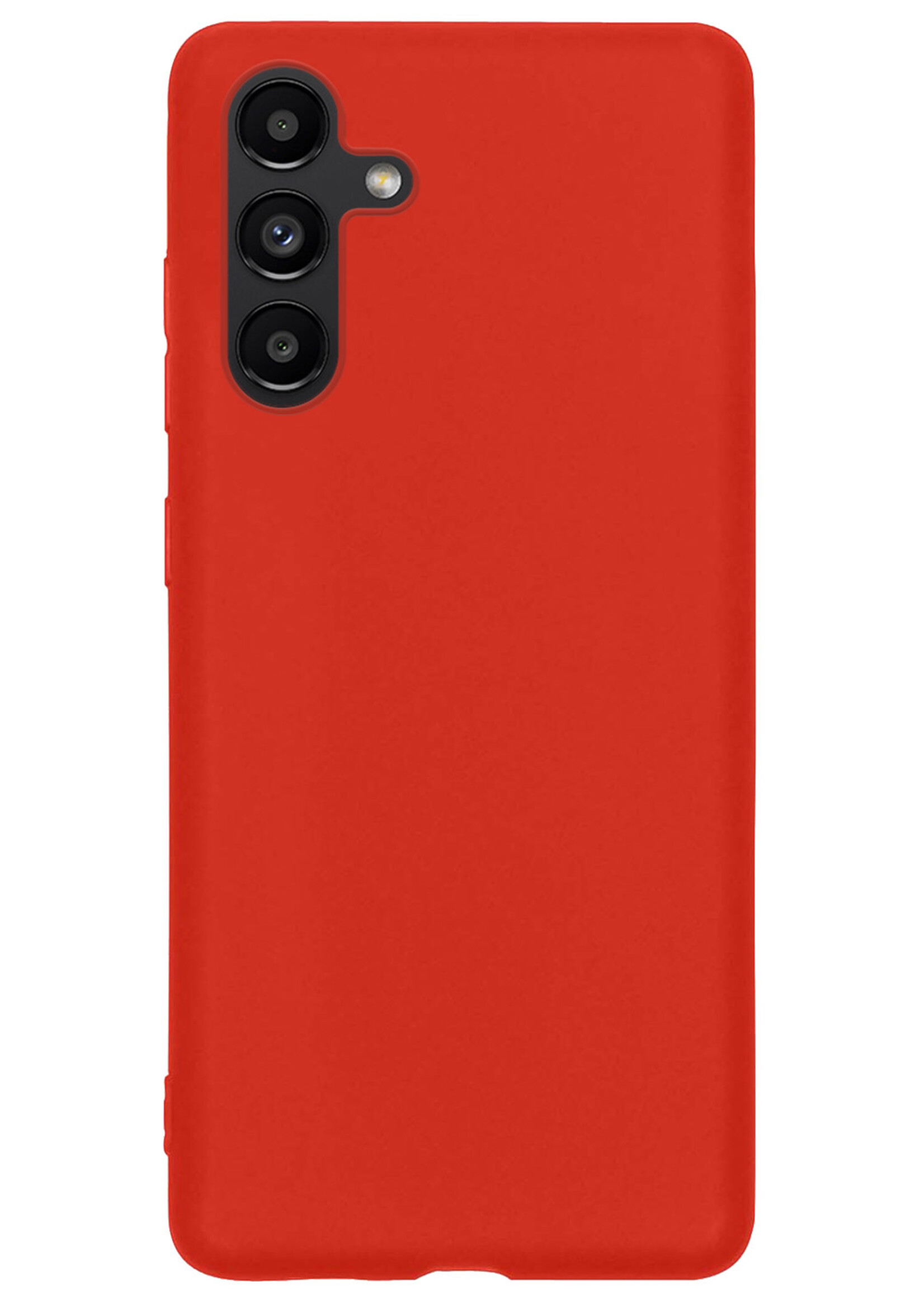 BTH Hoesje Geschikt voor Samsung A04s Hoesje Siliconen Case Hoes - Hoes Geschikt voor Samsung Galaxy A04s Hoes Cover Case - Rood - 2 PACK