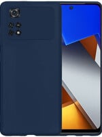 BTH BTH Xiaomi Poco X4 Pro 5G Hoesje Siliconen - Donkerblauw