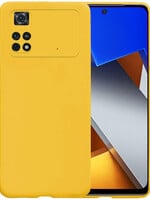 BTH BTH Xiaomi Poco X4 Pro 5G Hoesje Siliconen - Geel
