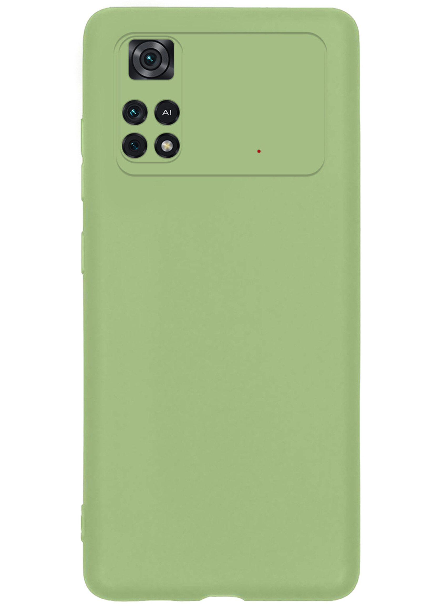 BTH Xiaomi Poco X4 Pro 5G Hoesje Siliconen Case Cover Met Screenprotector - Xiaomi Poco X4 Pro 5G Hoesje Cover Hoes Siliconen - Groen