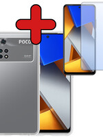 BTH BTH Xiaomi Poco X4 Pro 5G Hoesje Siliconen Met Screenprotector - Transparant
