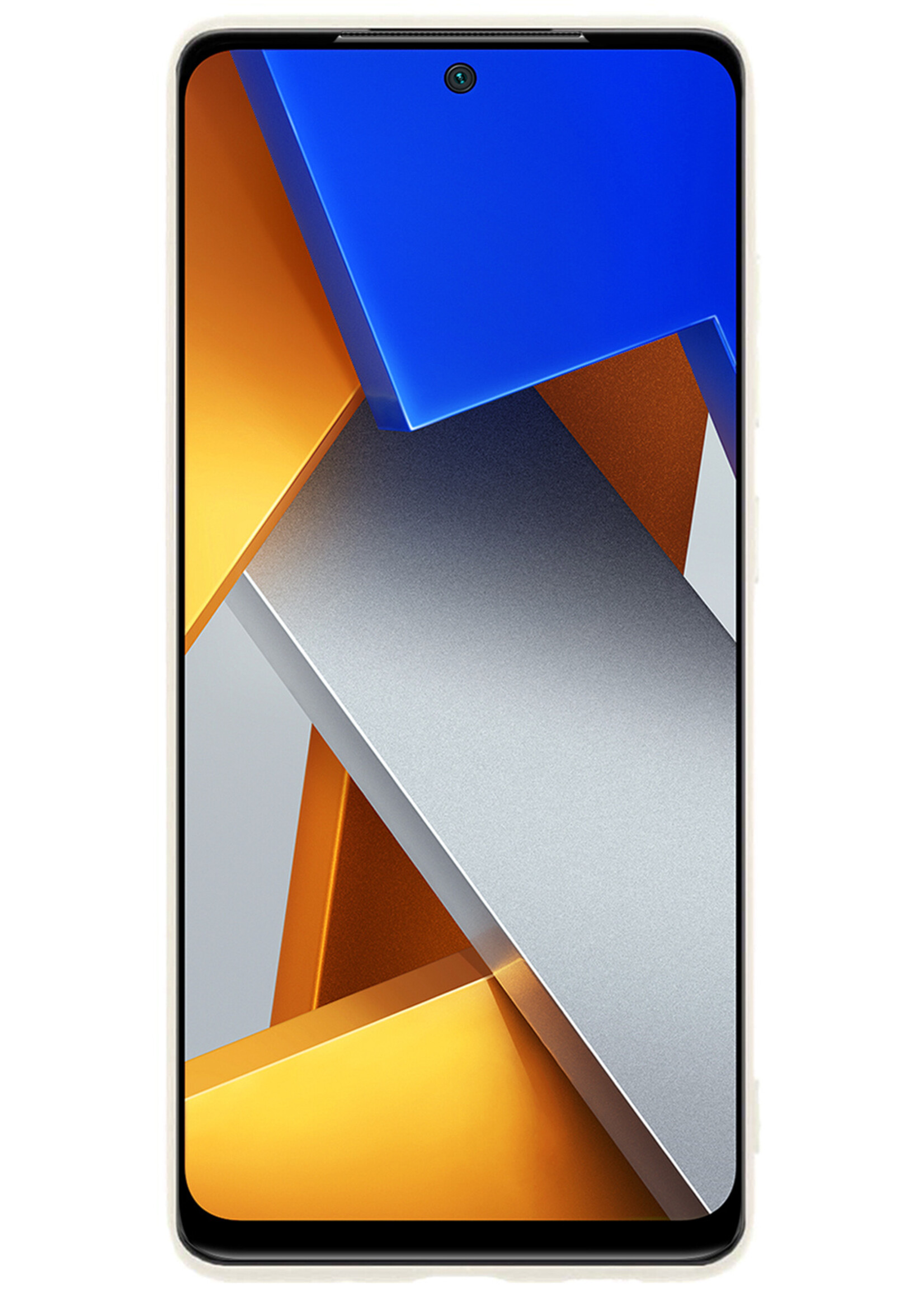 BTH Xiaomi Poco X4 Pro 5G Hoesje Siliconen Case Cover Met Screenprotector - Xiaomi Poco X4 Pro 5G Hoesje Cover Hoes Siliconen - Wit