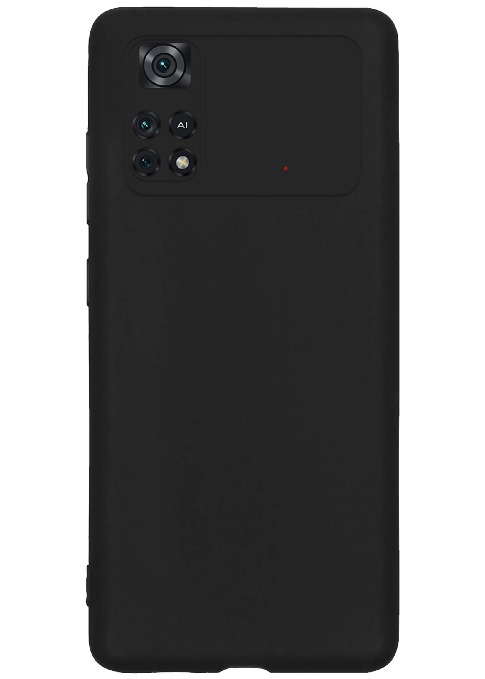 BTH Xiaomi Poco X4 Pro 5G Hoesje Siliconen Case Cover Met Screenprotector - Xiaomi Poco X4 Pro 5G Hoesje Cover Hoes Siliconen - Zwart