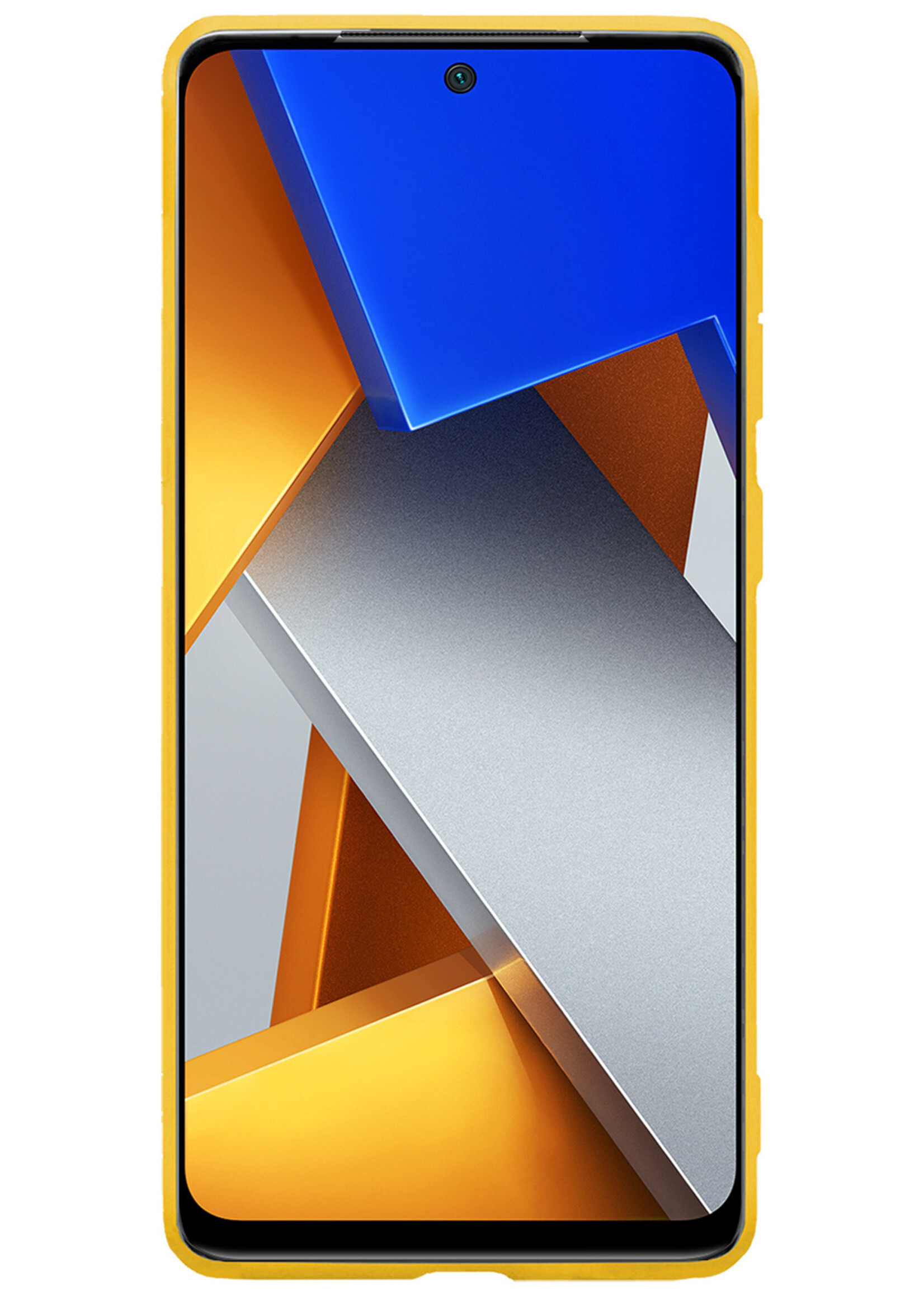 BTH Xiaomi Poco X4 Pro 5G Hoesje Siliconen Case Cover Met 2x Screenprotector - Xiaomi Poco X4 Pro 5G Hoesje Cover Hoes Siliconen - Geel