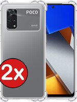 BTH BTH Xiaomi Poco M4 Pro 4G Hoesje Shockproof - Transparant - 2 PACK