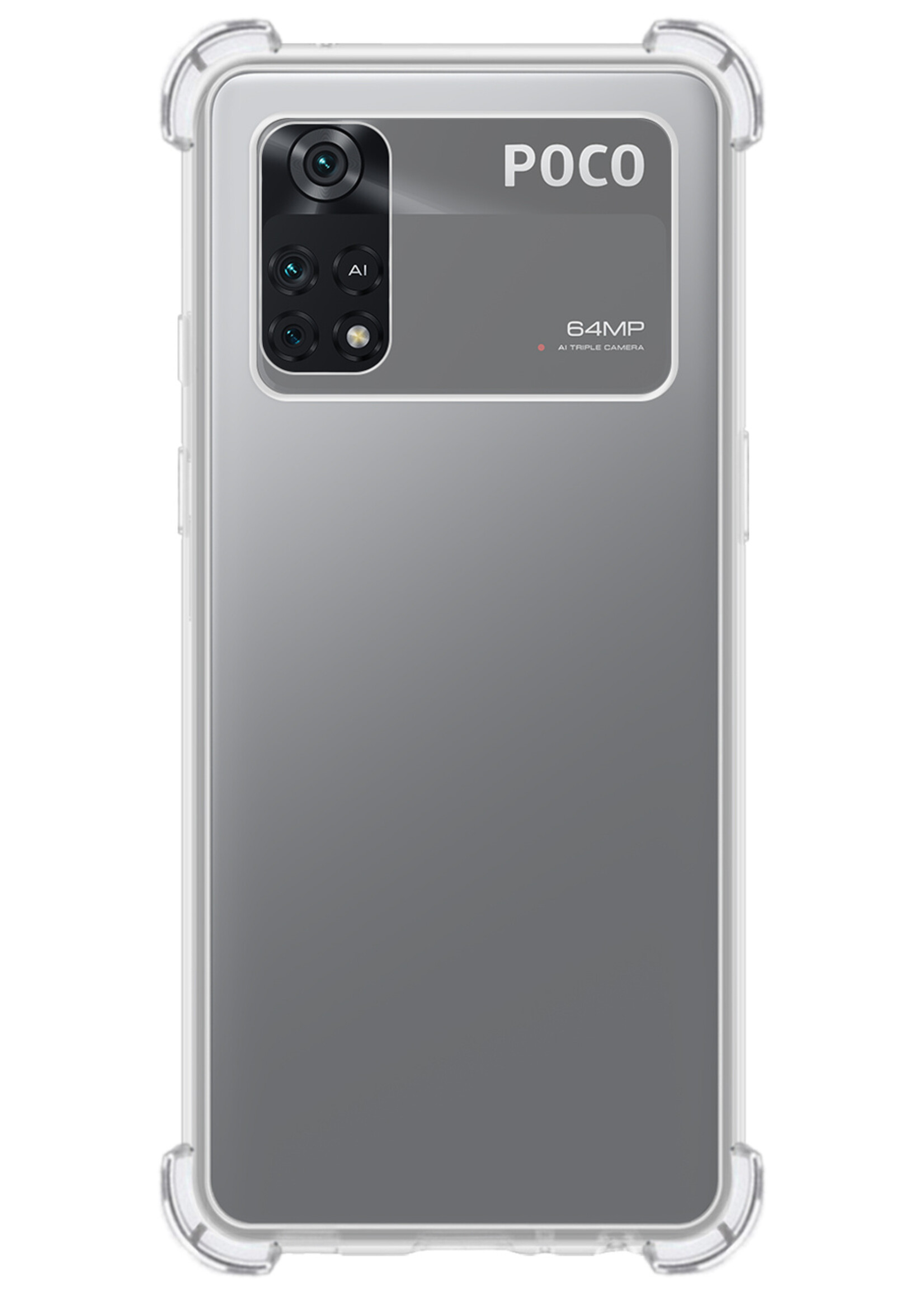 BTH Hoesje Geschikt voor Poco M4 Pro 4G Hoesje Siliconen Shock Proof Case Hoes Met 2x Screenprotector - Hoes Geschikt voor Xiaomi Poco M4 Pro 4G Hoes Cover Case Shockproof - Transparant