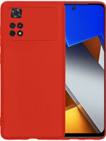 BTH BTH Xiaomi Poco M4 Pro 4G Hoesje Siliconen - Rood
