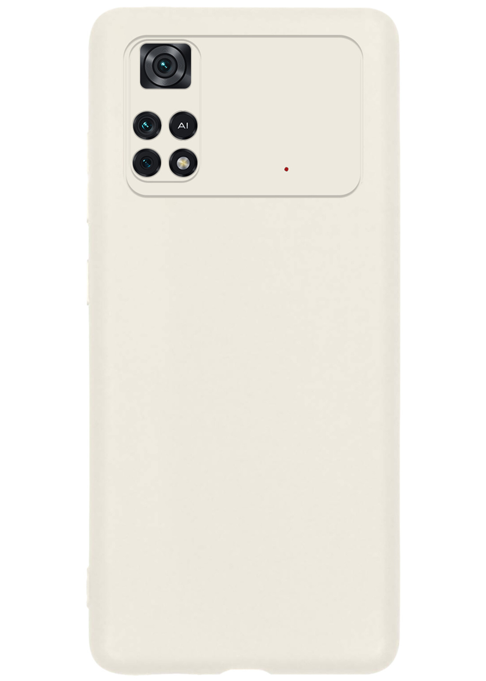 BTH Hoesje Geschikt voor Poco M4 Pro 4G Hoesje Siliconen Case Hoes - Hoes Geschikt voor Xiaomi Poco M4 Pro 4G Hoes Cover Case - Wit