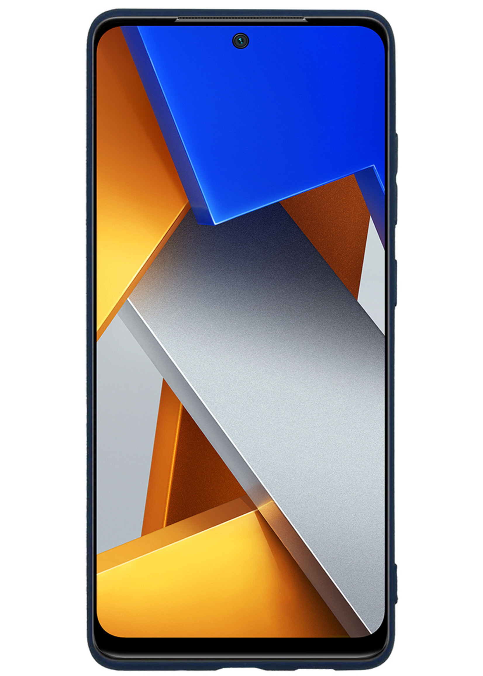 BTH Hoesje Geschikt voor Poco M4 Pro 4G Hoesje Siliconen Case Hoes - Hoes Geschikt voor Xiaomi Poco M4 Pro 4G Hoes Cover Case - Donkerblauw - 2 PACK