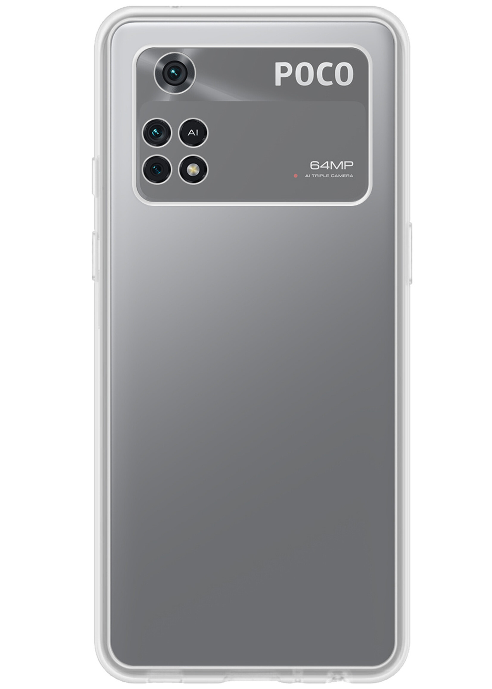 BTH Hoesje Geschikt voor Poco M4 Pro 4G Hoesje Siliconen Case Hoes Met Screenprotector - Hoes Geschikt voor Xiaomi Poco M4 Pro 4G Hoes Cover Case - Transparant