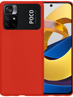 BTH BTH Xiaomi Poco M4 Pro 5G Hoesje Siliconen - Rood