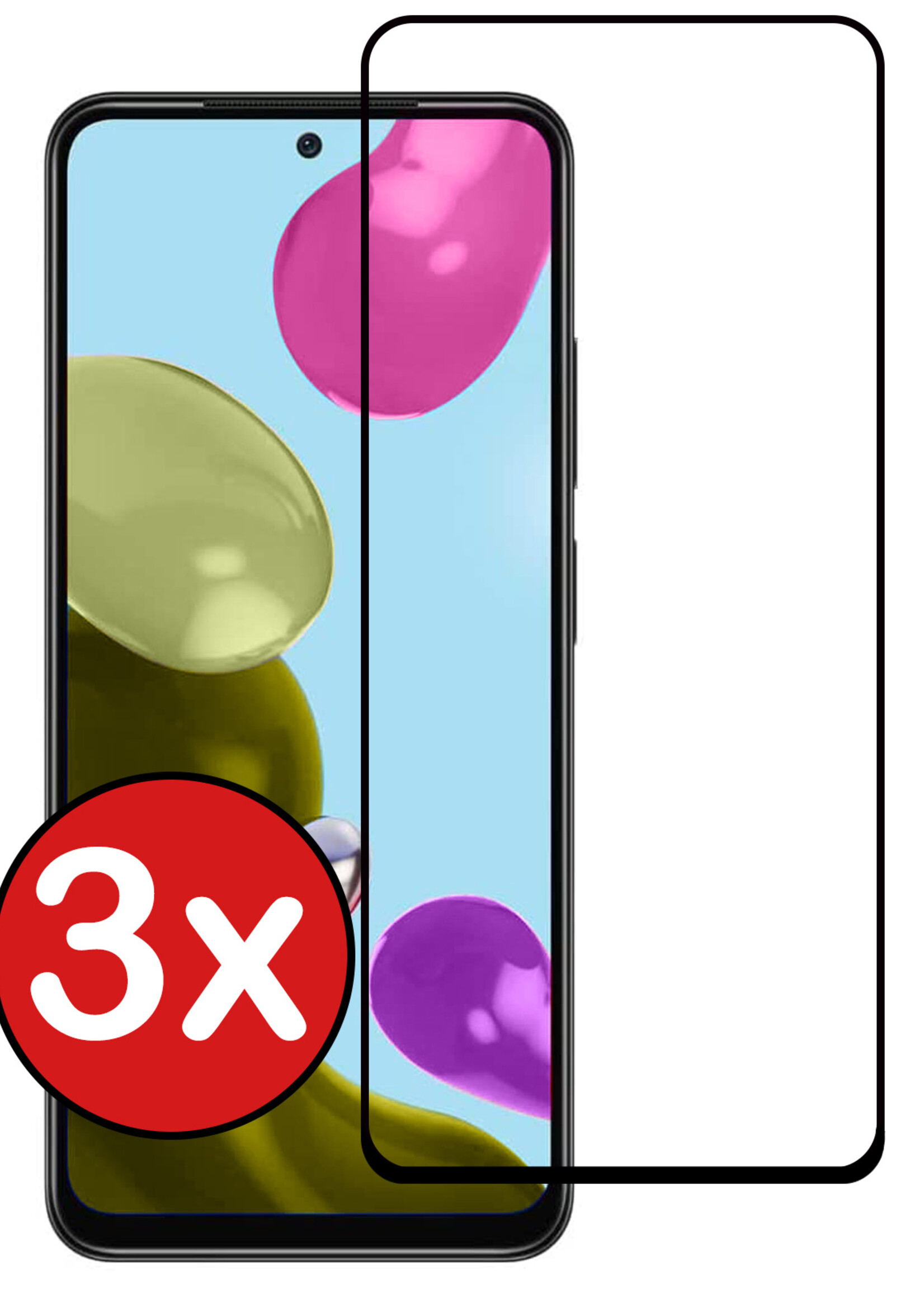 BTH Screenprotector Geschikt voor Xiaomi Redmi Note 11s Screenprotector Glas Gehard Tempered Glass Full Cover - Screenprotector Geschikt voor Xiaomi Redmi Note 11s Screen Protector Screen Cover - 3 PACK