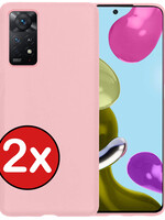 BTH BTH Xiaomi Redmi Note 11s Hoesje Siliconen - Lichtroze - 2 PACK