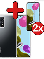 BTH BTH Xiaomi Redmi Note 11s Hoesje Siliconen Met 2x Screenprotector - Transparant