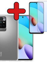BTH BTH Xiaomi Redmi 10 2022 Hoesje Siliconen Met Screenprotector - Transparant
