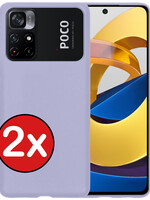 BTH BTH Xiaomi Poco M4 Pro 4G Hoesje Siliconen - Lila - 2 PACK