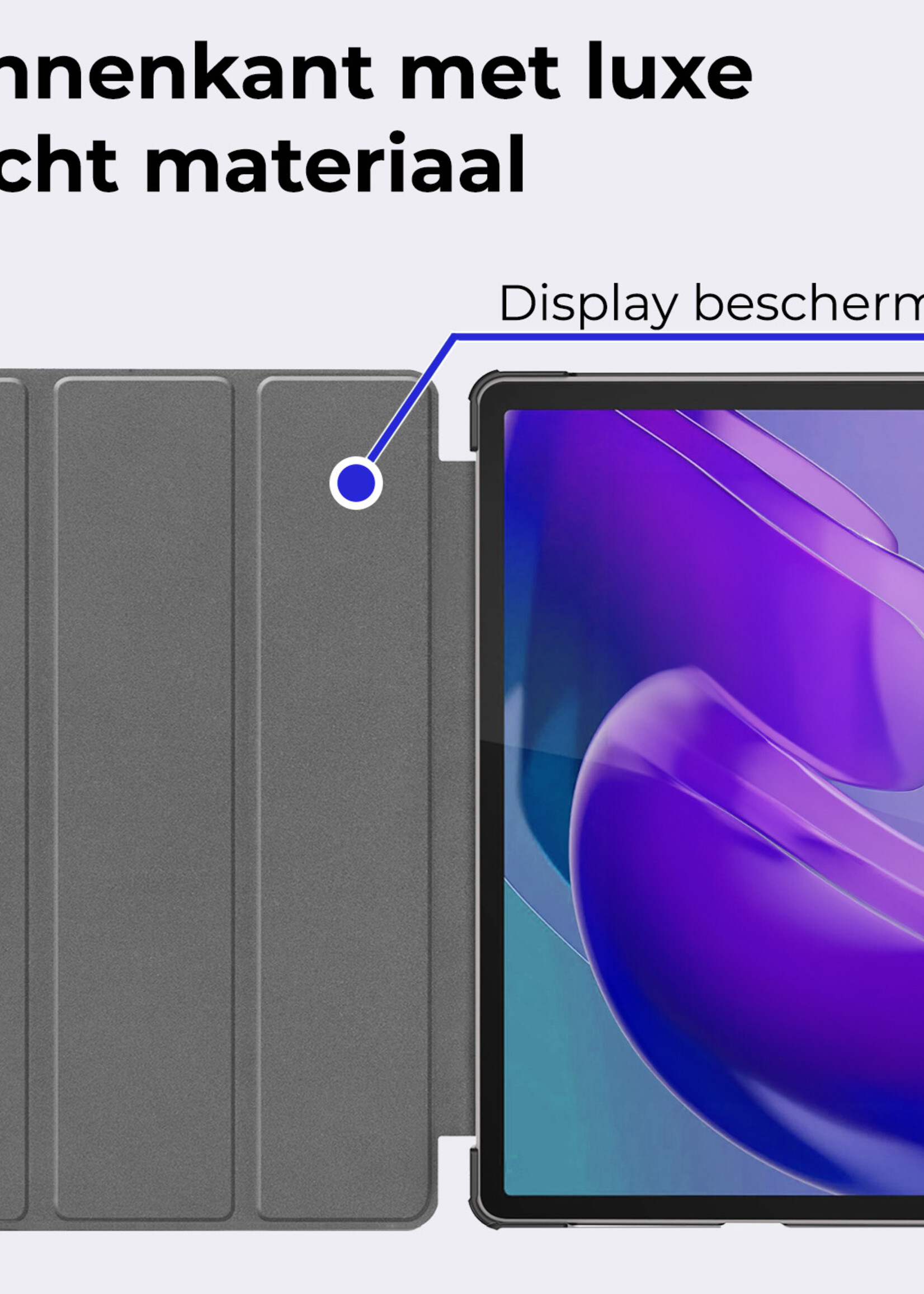 BTH Hoes Geschikt voor Lenovo Tab M11 Hoes Book Case Hoesje Trifold Cover - Hoesje Geschikt voor Lenovo Tab M11 (11 inch) Hoesje Bookcase - Grijs