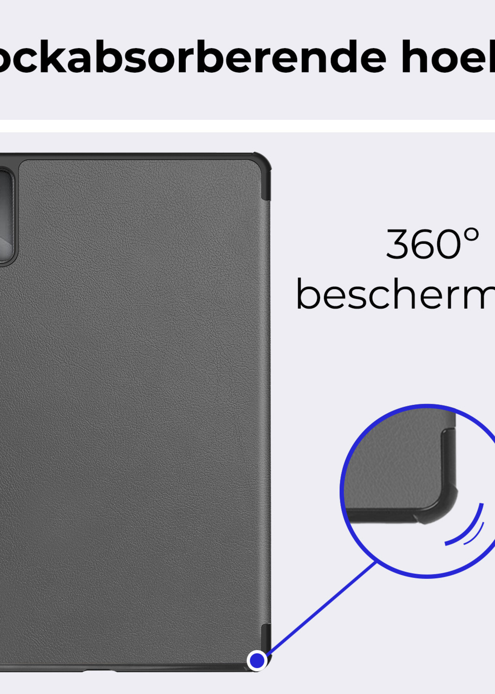 BTH Hoes Geschikt voor Lenovo Tab M11 Hoes Book Case Hoesje Trifold Cover - Hoesje Geschikt voor Lenovo Tab M11 (11 inch) Hoesje Bookcase - Grijs