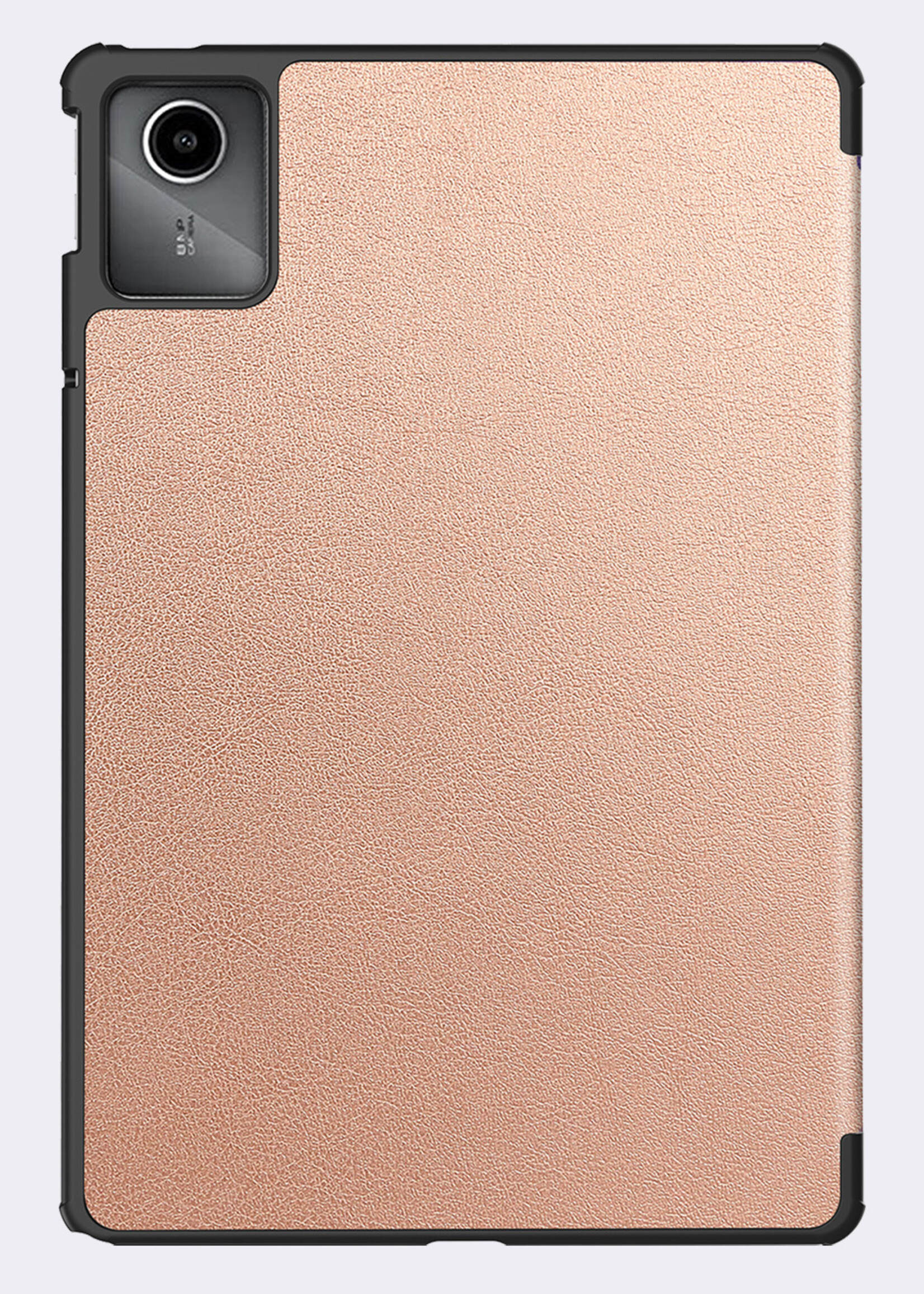 BTH Hoes Geschikt voor Lenovo Tab M11 Hoes Book Case Hoesje Trifold Cover - Hoesje Geschikt voor Lenovo Tab M11 (11 inch) Hoesje Bookcase - Rosé goud