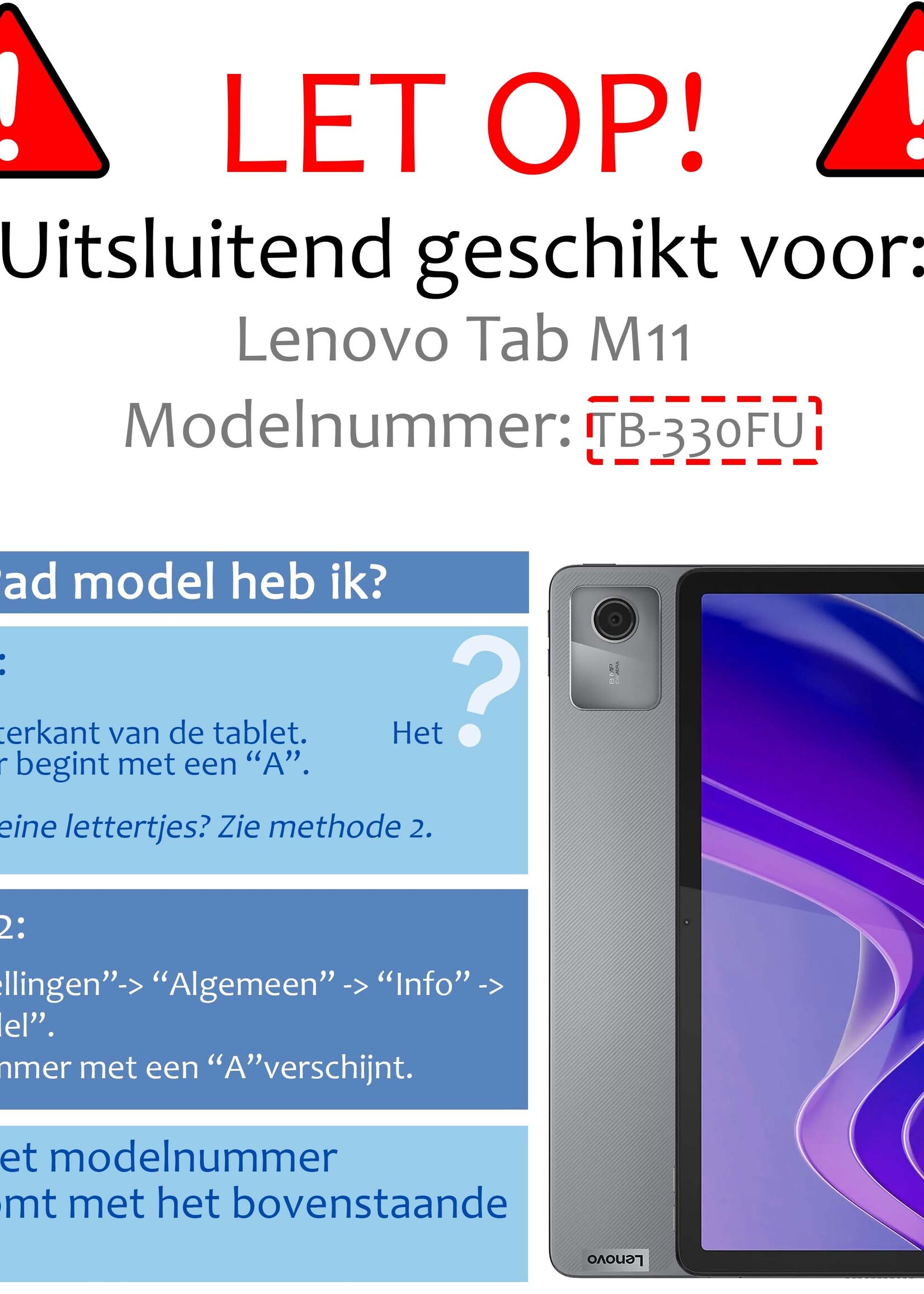 BTH Hoes Geschikt voor Lenovo Tab M11 Hoes Book Case Hoesje Trifold Cover - Hoesje Geschikt voor Lenovo Tab M11 (11 inch) Hoesje Bookcase - Rood