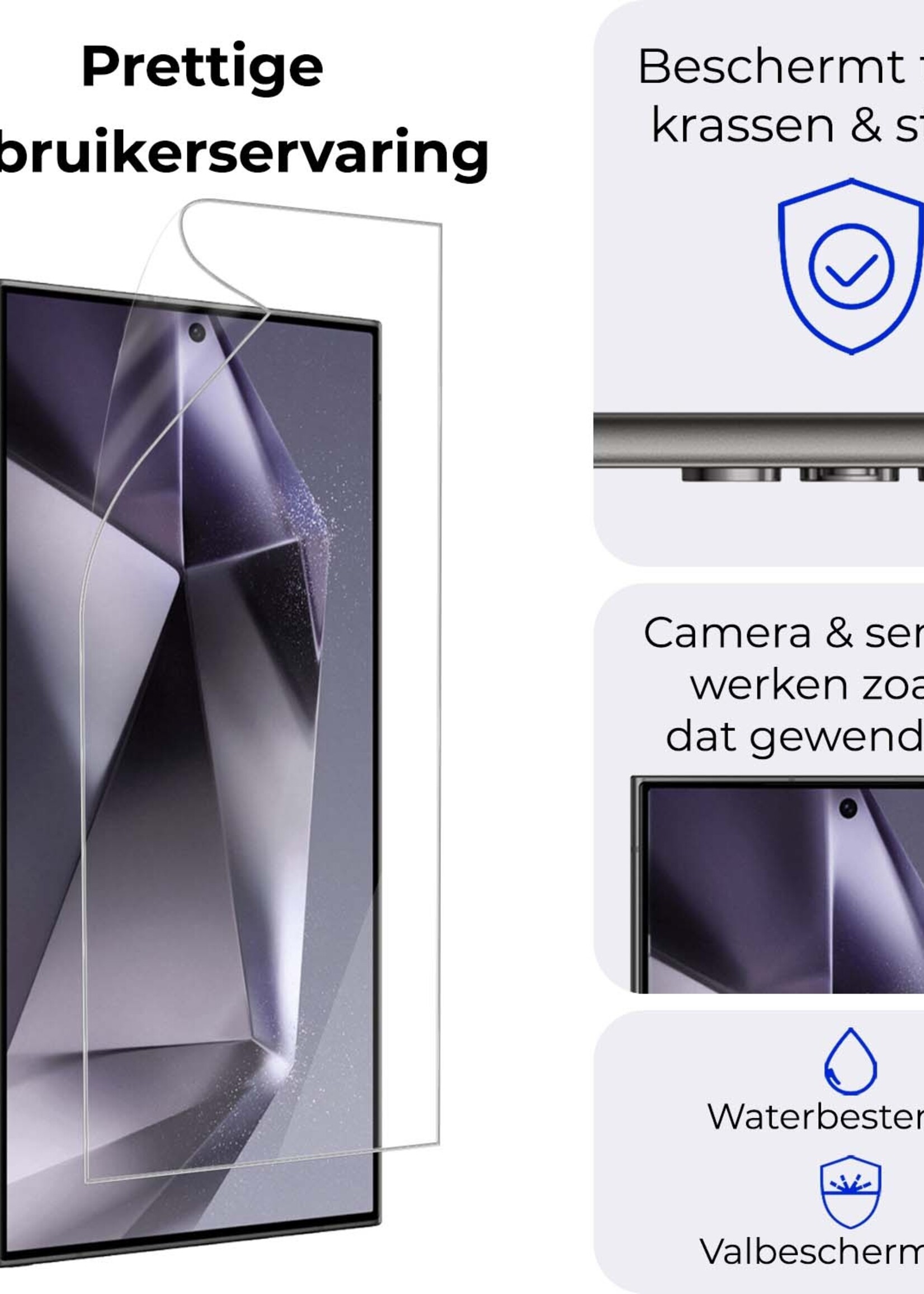 BTH Screenprotector Folie Geschikt voor Samsung S24 Ultra Screenprotector Beschermfolie - Screenprotector Folie Geschikt voor Samsung Galaxy S24 Ultra Screen Protector Folie TPU Soft Touch