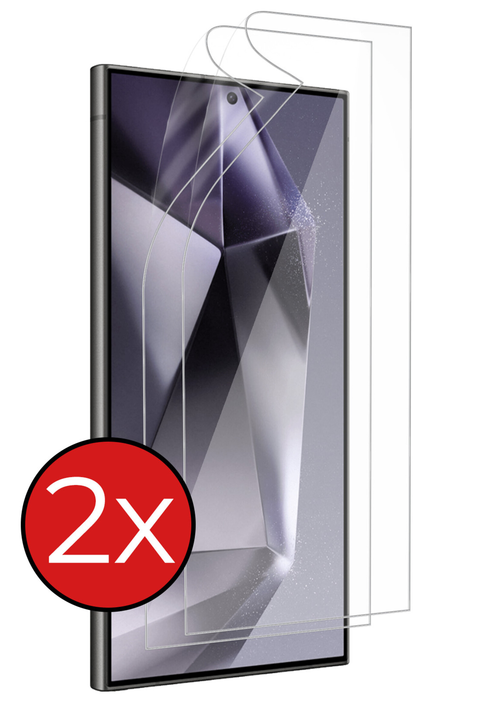 BTH Screenprotector Folie Geschikt voor Samsung S24 Ultra Screenprotector Beschermfolie - Screenprotector Folie Geschikt voor Samsung Galaxy S24 Ultra Screen Protector Folie TPU Soft Touch - 2 PACK