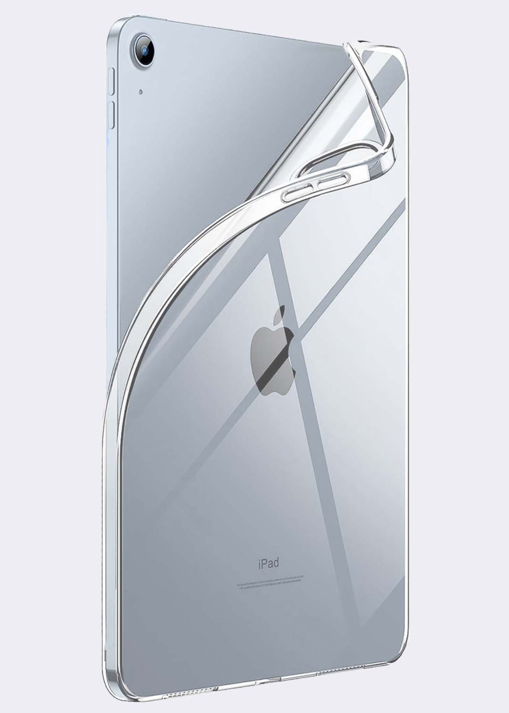 BTH Hoes Geschikt voor iPad 2022 Hoesje Siliconen Case Hoes Back Cover Met Screenprotector - Transparant