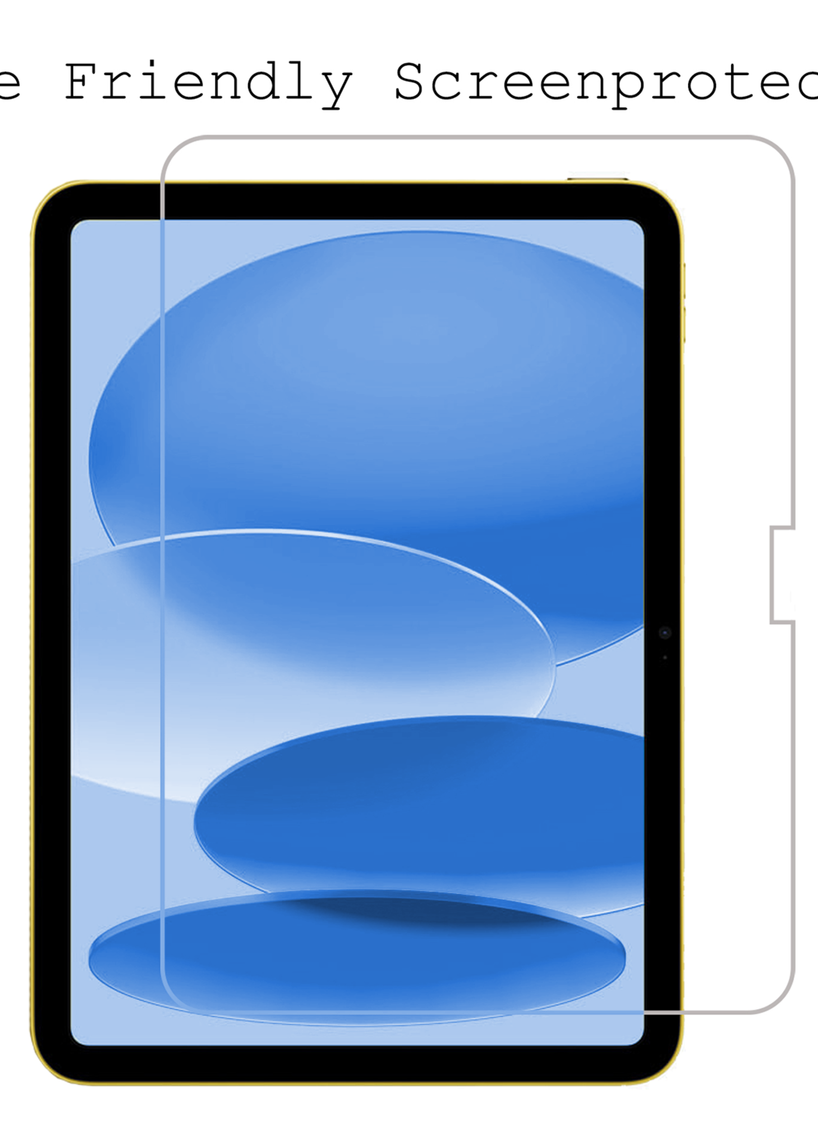 BTH Hoes Geschikt voor iPad 2022 Hoesje Siliconen Case Hoes Back Cover Met Screenprotector - Transparant