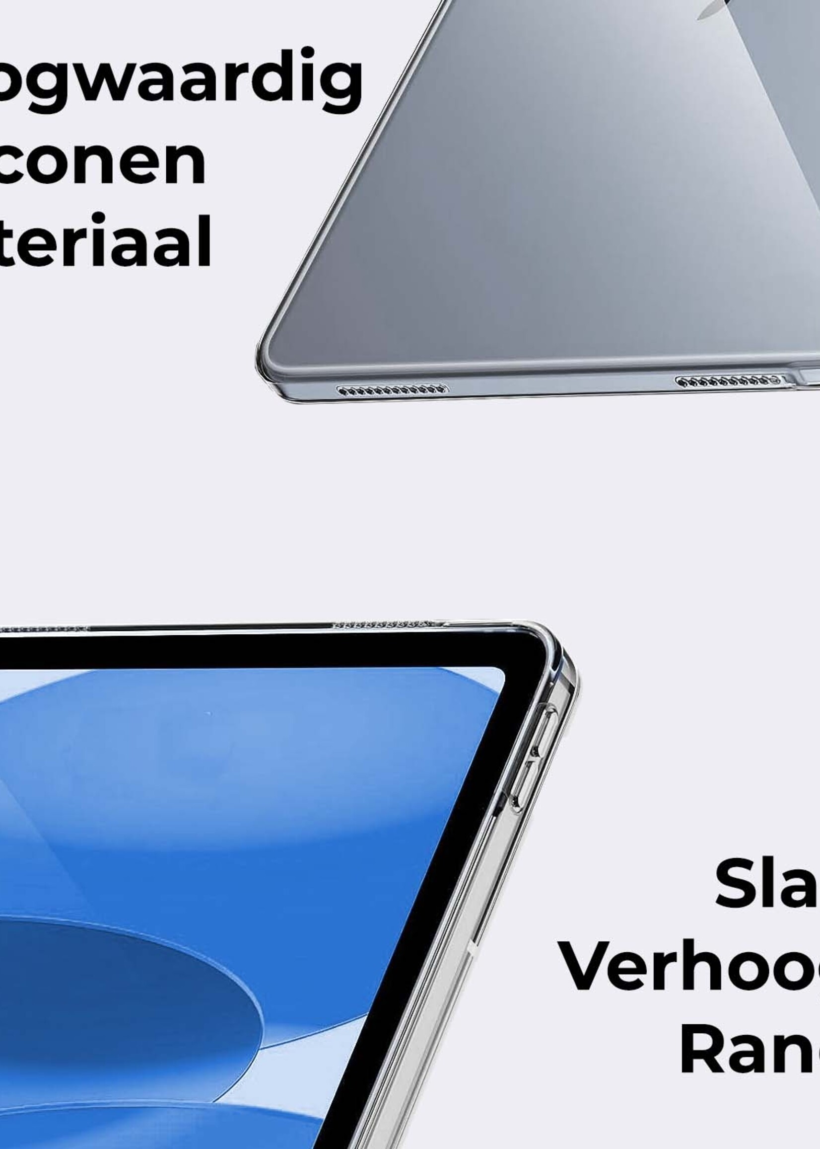 BTH Hoes Geschikt voor iPad 2022 Hoesje Siliconen Case Hoes Back Cover Met 2x Screenprotector - Transparant