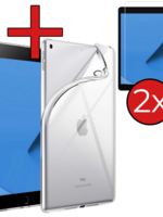 BTH BTH iPad 10.2 2021 Hoesje Siliconen Met 2x Screenprotector - Transparant