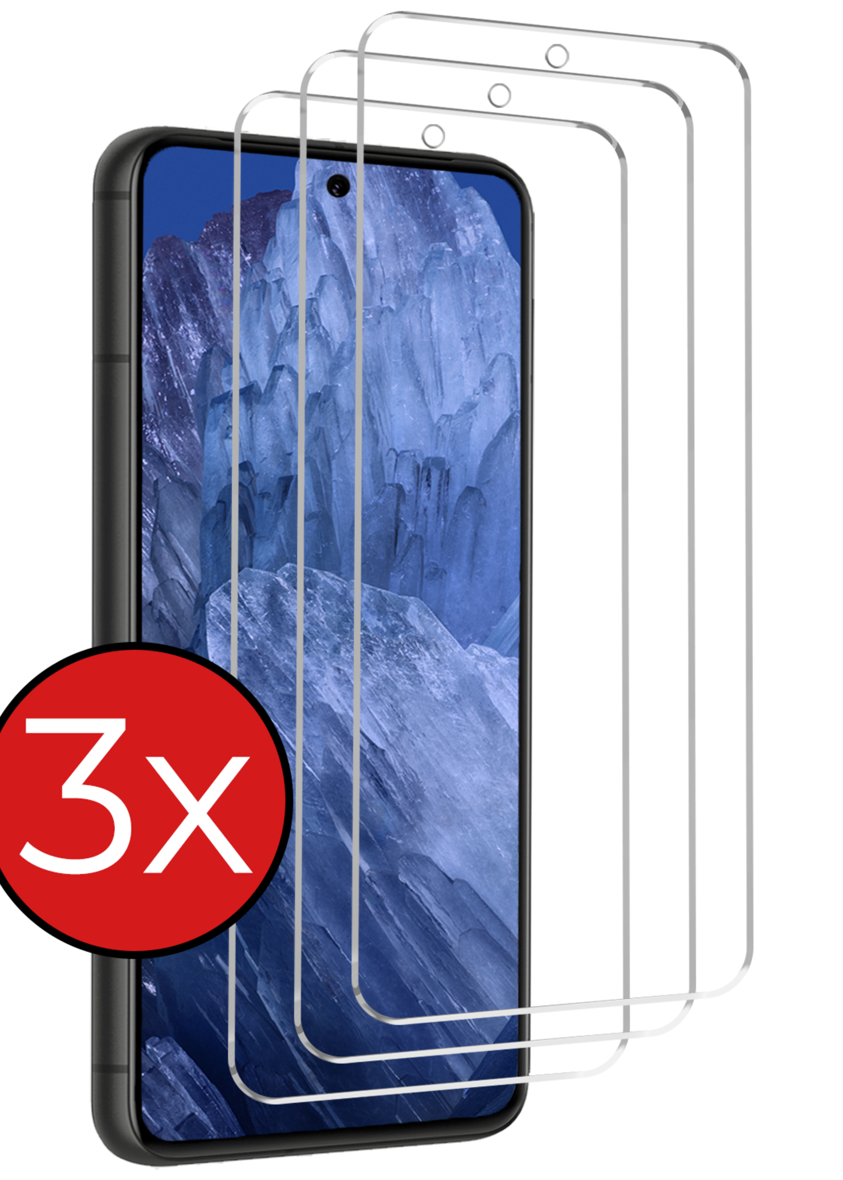 BTH Screenprotector Geschikt voor Google Pixel 8a Screenprotector Glas Gehard Tempered Glass - Screenprotector Geschikt voor Google Pixel 8a Screen Protector Screen Cover - 3 PACK