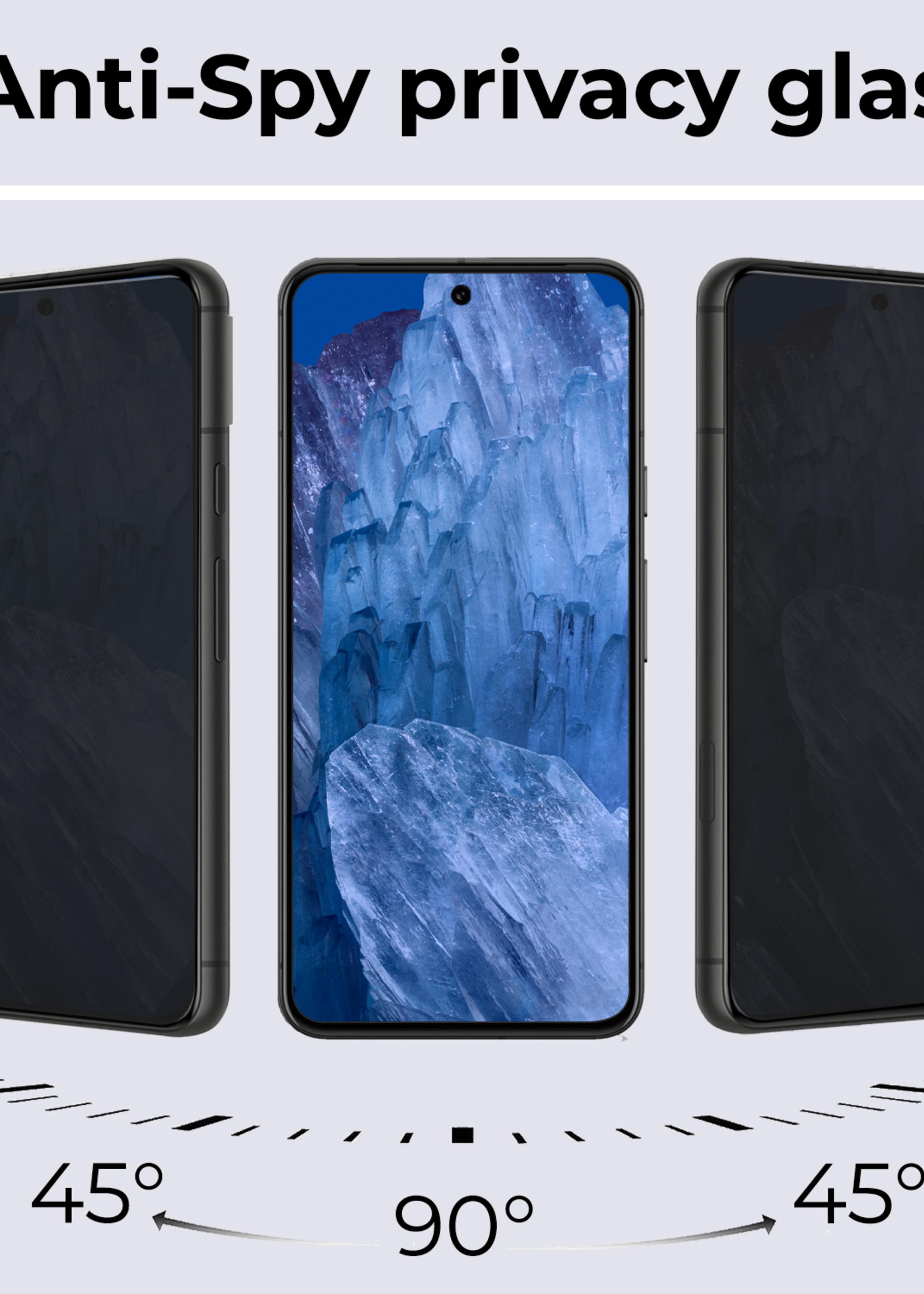 BTH Screenprotector Geschikt voor Google Pixel 8a Screenprotector Privacy Glas Gehard Full Cover - Screenprotector Geschikt voor Google Pixel 8a Screenprotector Privacy Tempered Glass - 2 PACK