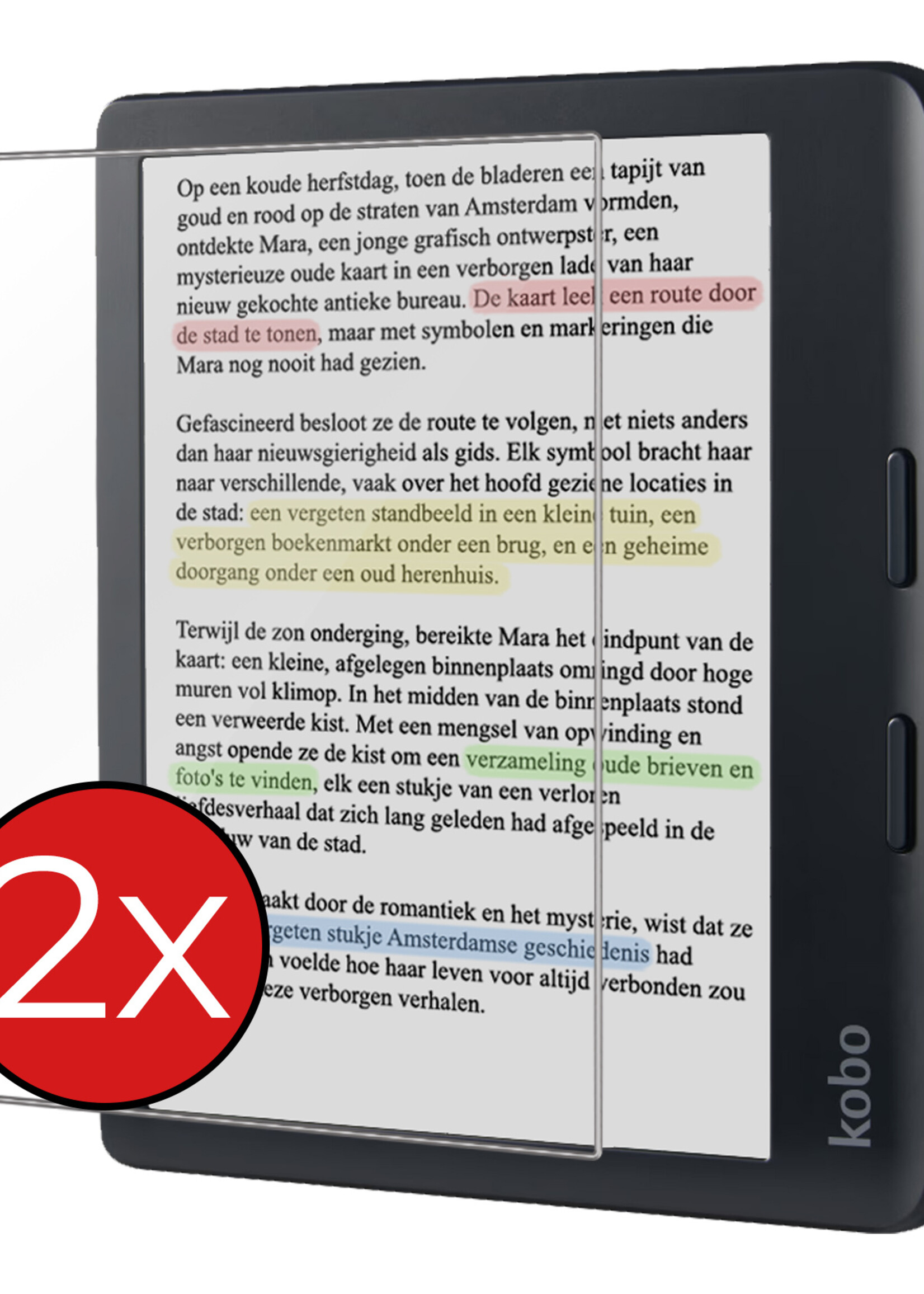 BTH Screenprotector Geschikt voor Kobo Libra Colour Screenprotector Gehard Glas Tempered Glass - Screenprotector Geschikt voor Kobo Libra Colour Screenprotector - 2 PACK