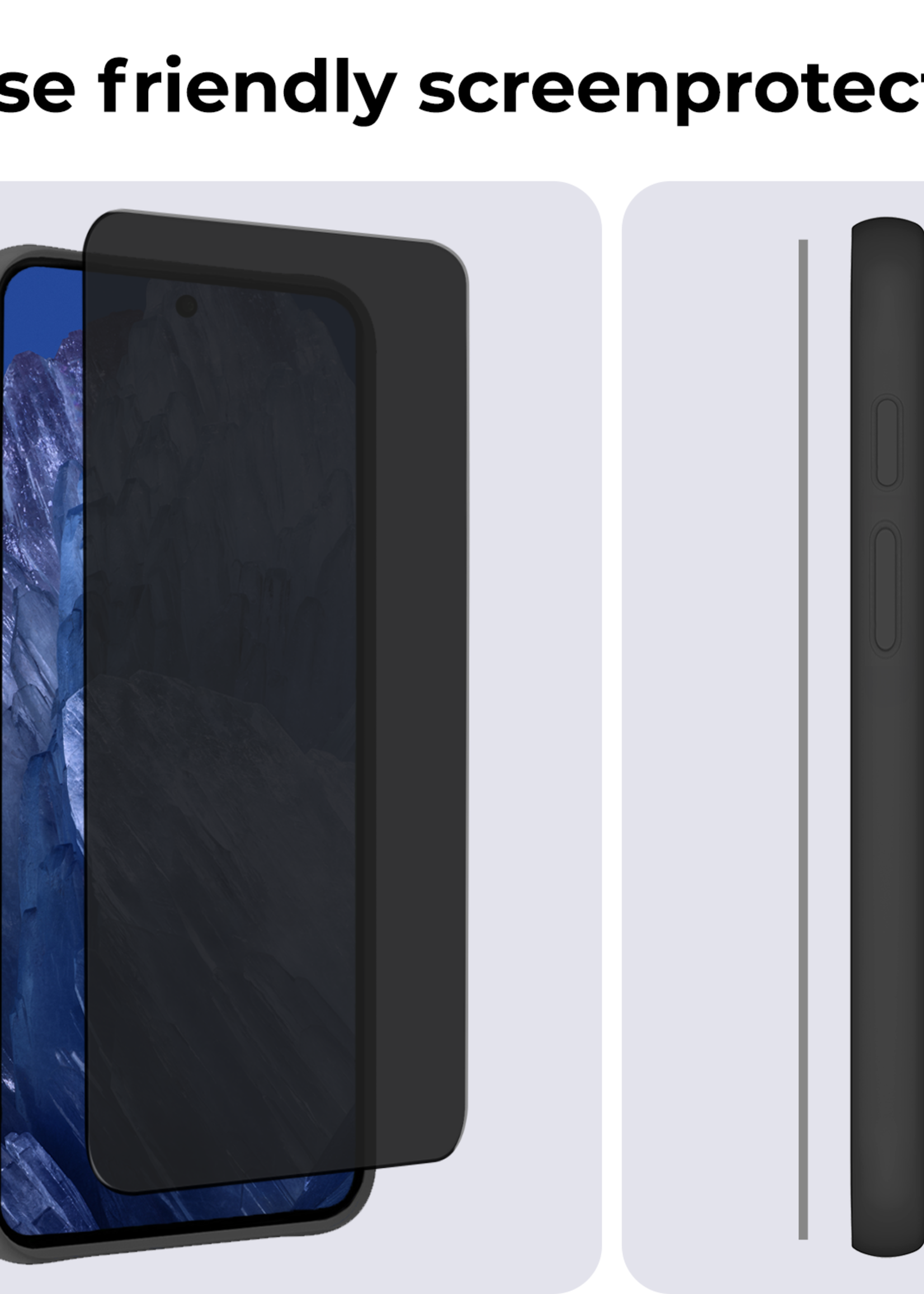 BTH Screenprotector Geschikt voor Google Pixel 8a Screenprotector Privacy Glas Gehard Full Cover - Screenprotector Geschikt voor Google Pixel 8a Screenprotector Privacy Tempered Glass - 3 PACK